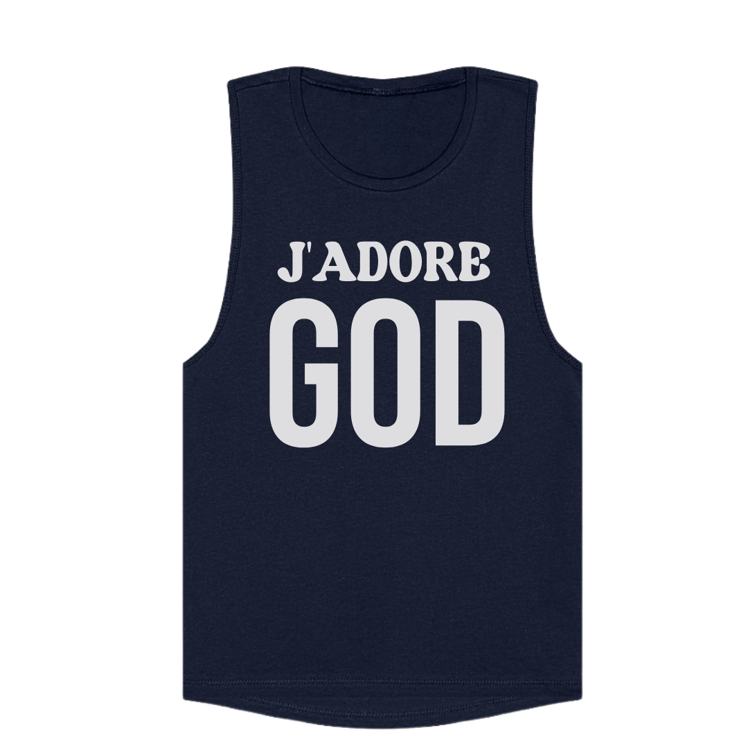 J'ADORE GOD Muscle Tank (NAVY/GRAY)