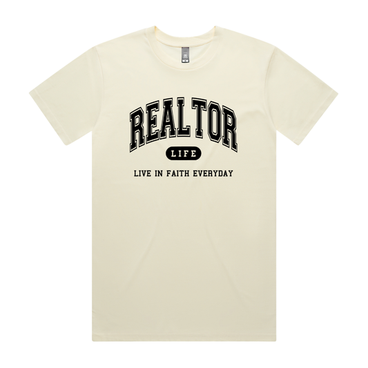 Realtor LIFE Ivory/Black Tee
