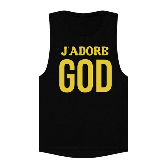 J'ADORE GOD Muscle Tank (BLACK/YELLOW)